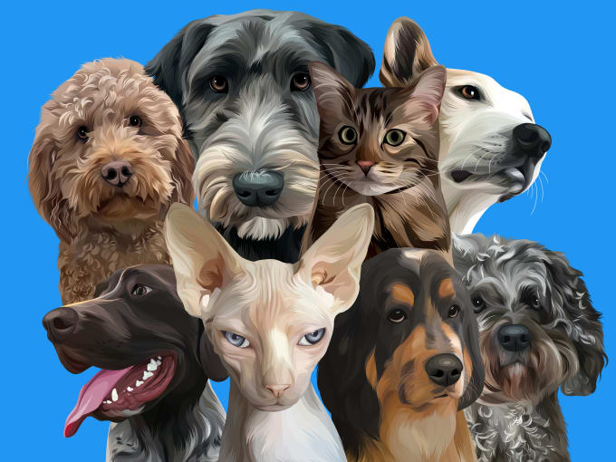 Bestseller - draw illustration animal pet cartoon potrait vector art in 24 hours