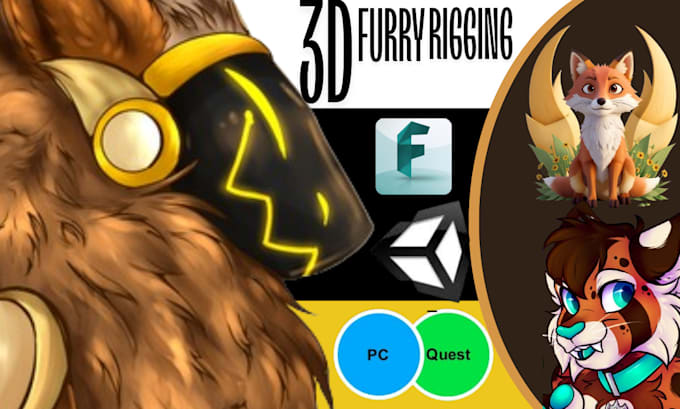 Gig Preview - Make a custom vrchat avatar furry avatar 3d modeling furry nsfw 3d vtuber