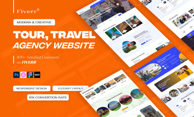 Gig Preview - Build tour, travel agency website or booking website and landing page