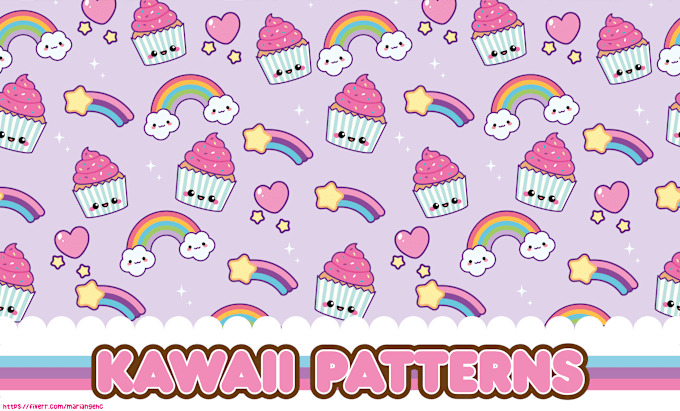 Gig Preview - Draw cute seamless pattern with kawaii cartoon doodles