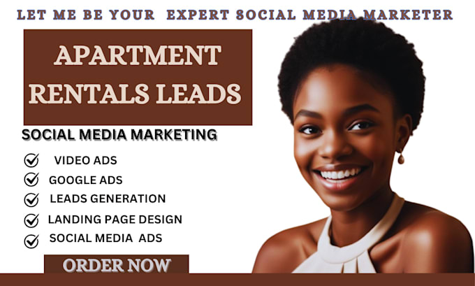 Gig Preview - Apartment rentals leads marketing real estate marketing facebook ads google ads