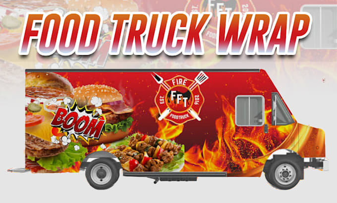 Gig Preview - Create stylish food truck wrap, food trailer wrap truck wrap