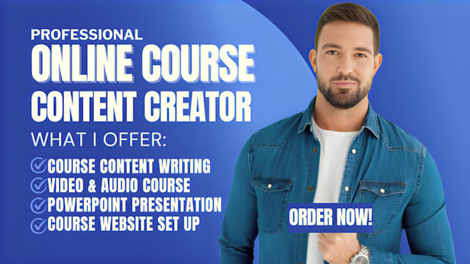 Gig Preview - Create online course content, curriculum, kajabi wix website course creation ppt