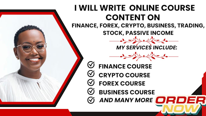 Gig Preview - Setup online course content for finance, crypto, forex trading, passive income