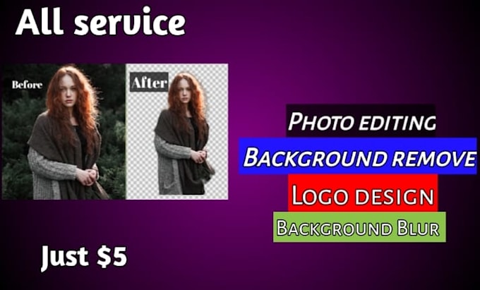 Gig Preview - Do creative photo editing and logo design, background remove