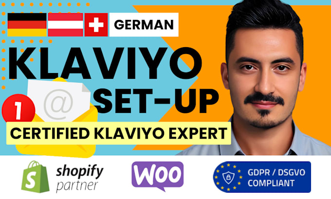 Gig Preview - Setup german klaviyo acc, signup, sync, template, segments, gdpr, deliverability