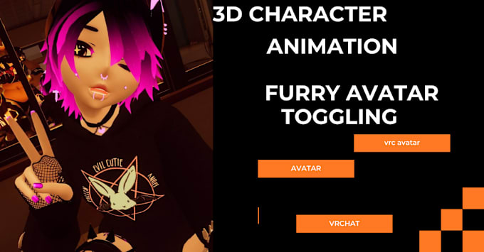 Gig Preview - Create custom furry avatar, vrc character, 3d modelling,