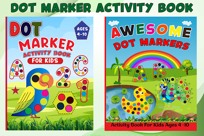 Gig Preview - Design colorful dot markers activity books for amazon KDP