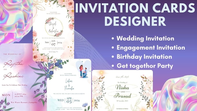 Gig Preview - Design your wedding, birthday, engagement and any other invitations as your wish