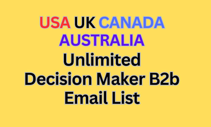 Gig Preview - Collect usa uk canada decision maker b2b email list