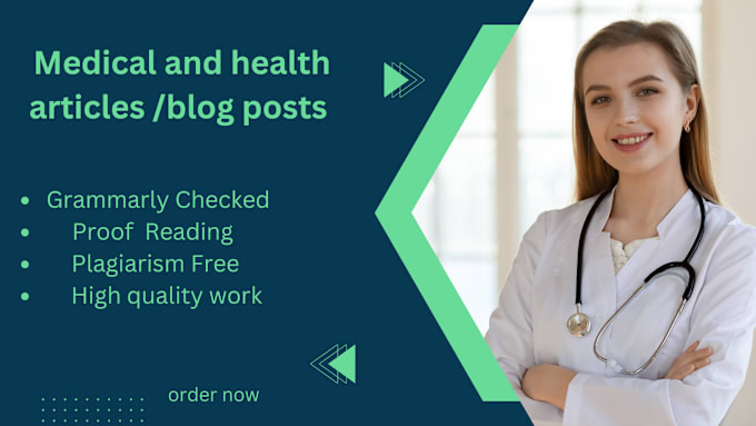 Gig Preview - Write health, medical and skincare articles for your blogs