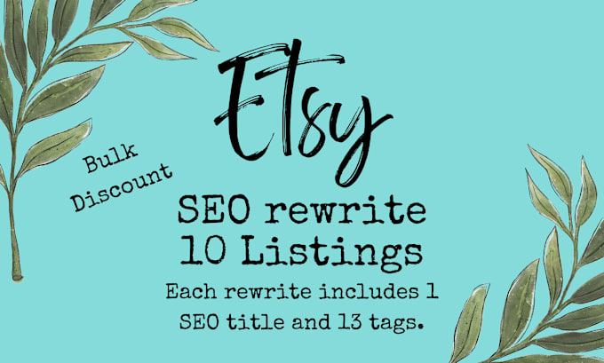 Gig Preview - Optimize your etsy SEO by writing your etsy titles and tags