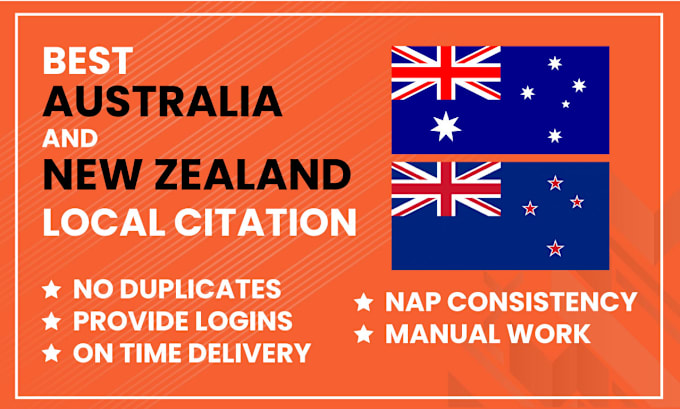 Gig Preview - Create australia and new zealand local citations for gmb ranking