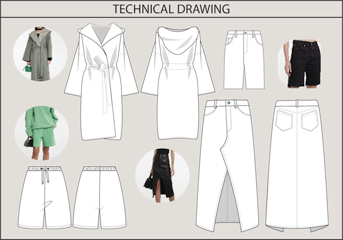 Gig Preview - Create technical flat sketch and tech pack