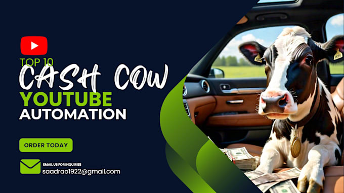 Gig Preview - Create automated cash cow, cash cow youtube, cash cow videos, cash cow channel