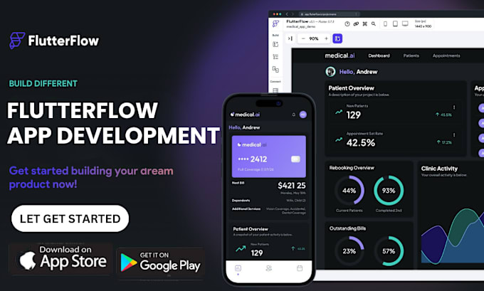 Gig Preview - Do flutterflow, flutter, flutter flow, mobile app,bubble io