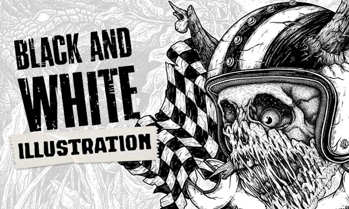 Gig Preview - Draw black and white horror, metal, dark art illustration