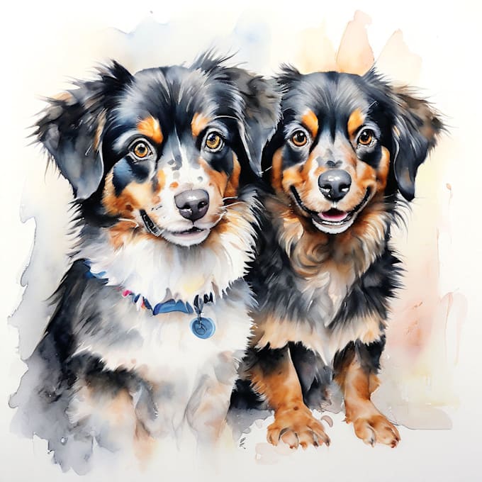 Bestseller - do custom watercolor pet portrait painting