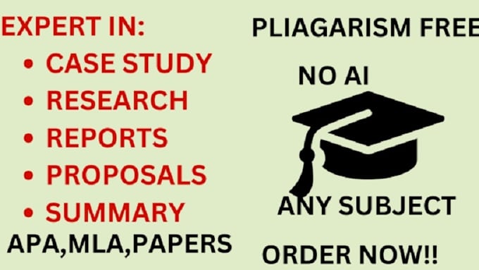 Gig Preview - Write urgent essay, research, summary, report, case study, apa, mla, chicago