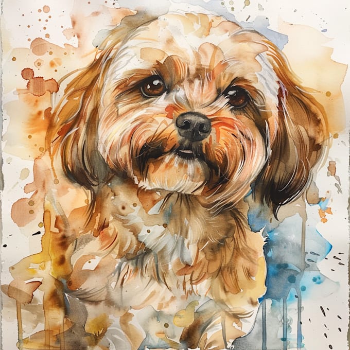 Gig Preview - Draw watercolor pet portrait