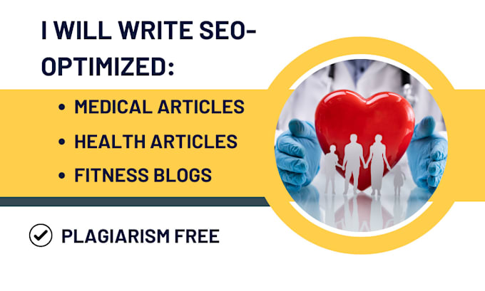 Gig Preview - Write SEO optimized health, fitness, and medical articles