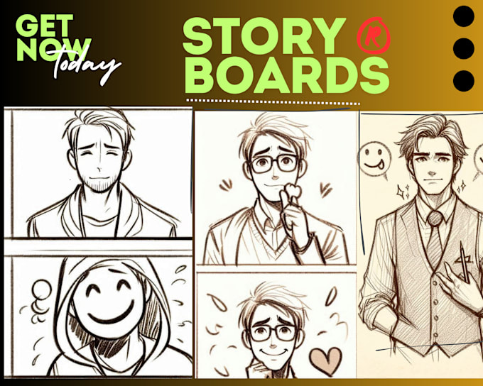 Gig Preview - Draw storyboard from your ideas very expressive in 24 hours