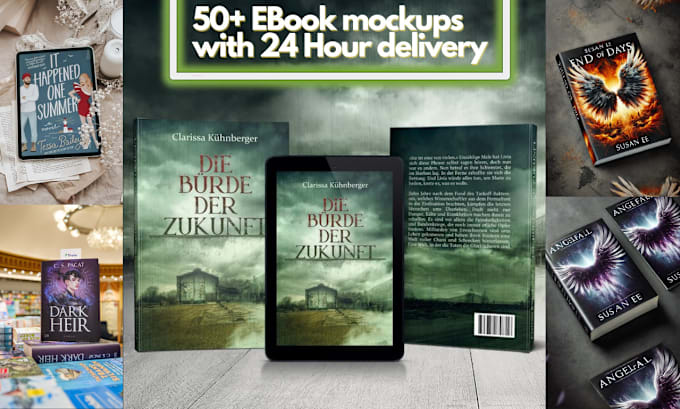 Gig Preview - Do 3d book cover mockups, ebook cover with 3d mockups