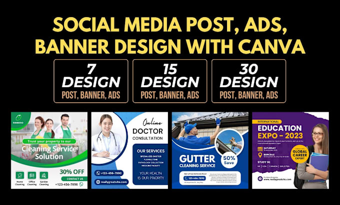 Bestseller - design unique social media post facebook post instagram post ads with canva