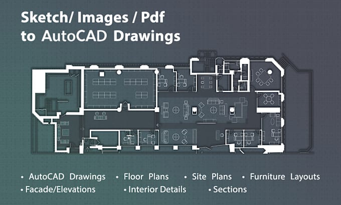 Gig Preview - Draft your sketch into precise, professional 2d cad drawings