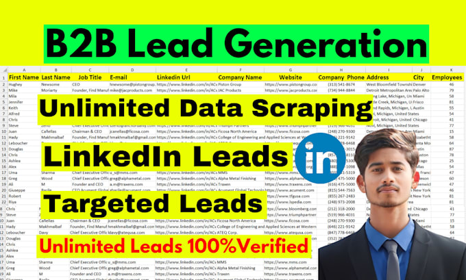 Gig Preview - Do b2b lead generation and data entry work with your targeted criteria