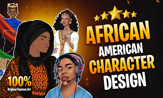 Gig Preview - Do custom african american character design