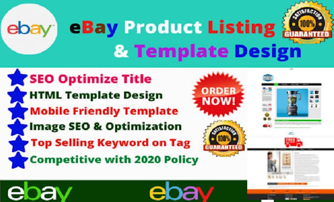 Gig Preview - Do ebay store design, ebay listing template design, shopify store design