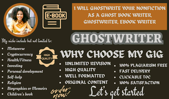 Gig Preview - Ghostwrite your nonfiction as a ghost book writer, ghostwriter, ebook writer