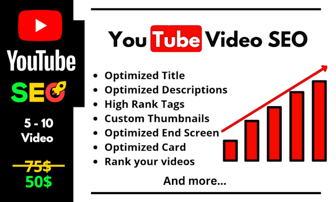 Gig Preview - Do advanced youtube video SEO and optimize for top ranking