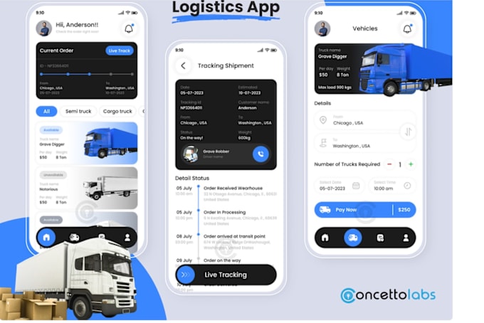 Bestseller - build logistics app, truck booking app with truck auction app