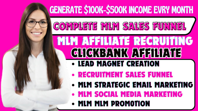 Bestseller - setup mlm sales funnel, mlm affiliate recruiting funnel, mlm network marketing