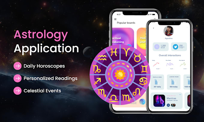 Gig Preview - Create a horoscope, astrology app with tarot reading