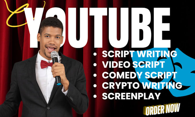 Gig Preview - Professionally write youtube video script, screen writing, comedy scriptwriter,