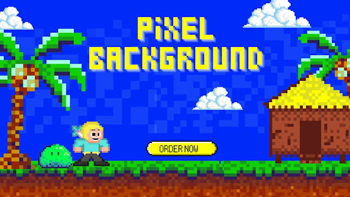 Gig Preview - Draw a pixel art background, pixel art game, scenery, pixel landscape