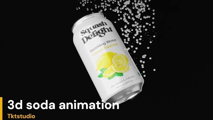 Gig Preview - Create 3d can animation 3d beverages animation 3d soda energy bottle drink