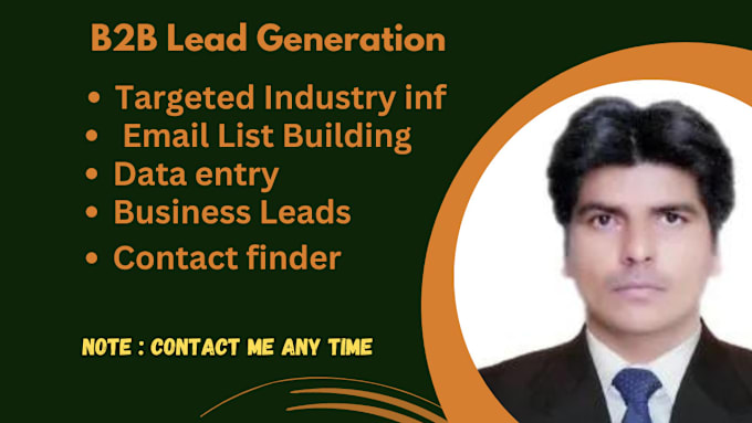 Gig Preview - Do b2b lead generation, email listing, business lead,data entry