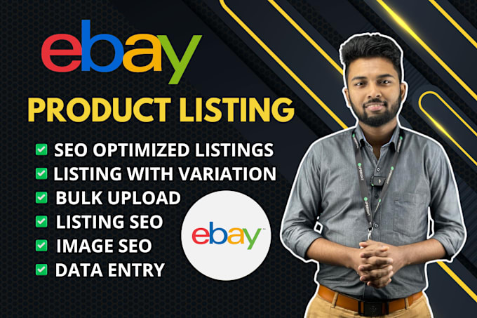 Gig Preview - Do ebay listing, ebay product listing, ebay lister, ebay bulk product upload