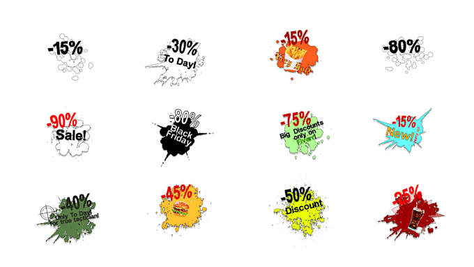 Gig Preview - Create explosion banner sticker with your discounts for goods