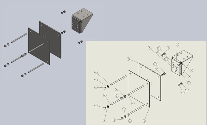 Bestseller - design 3d cad model, make 2d drawing using solidworks for mechanical engineering