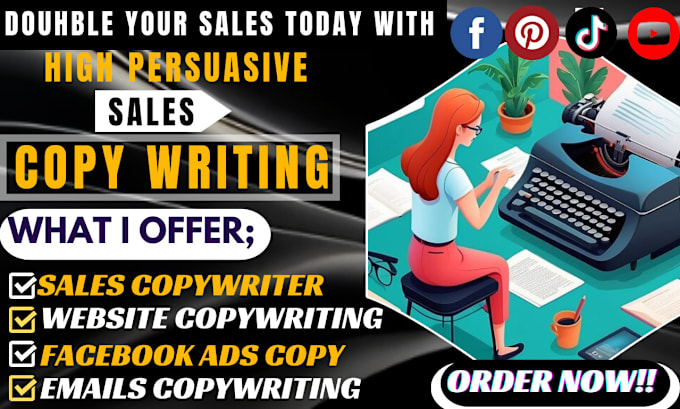 Gig Preview - Do persuasive copywriting sales copy for sales page, ad copy or email copywriter