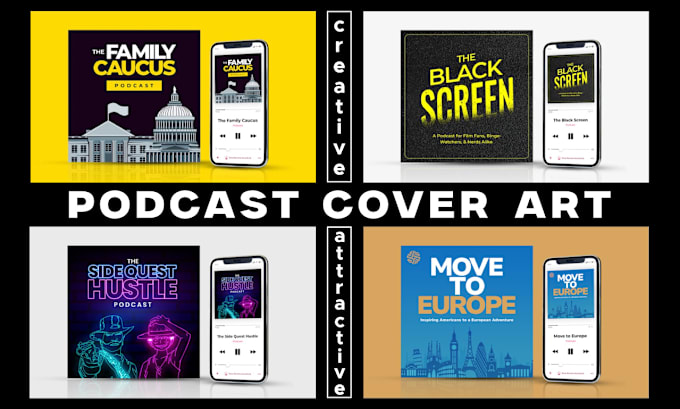 Gig Preview - Design clickable professional podcast cover art and logo