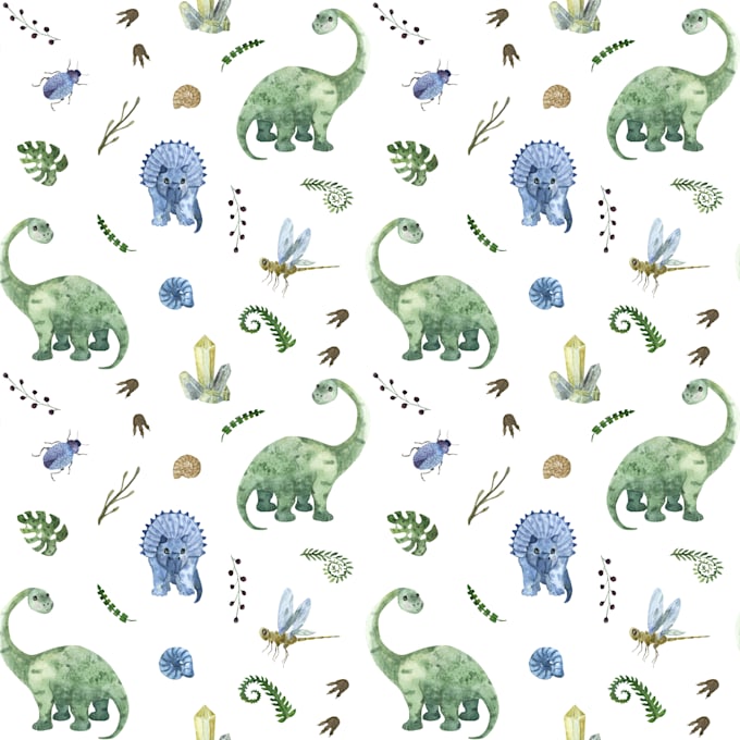 Gig Preview - Create a kids seamless watercolor pattern