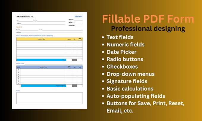 Gig Preview - Design and create editable fillable pdf form