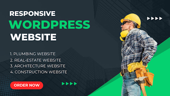 Gig Preview - Develop construction, plumbing, architecture, real estate wordpress website