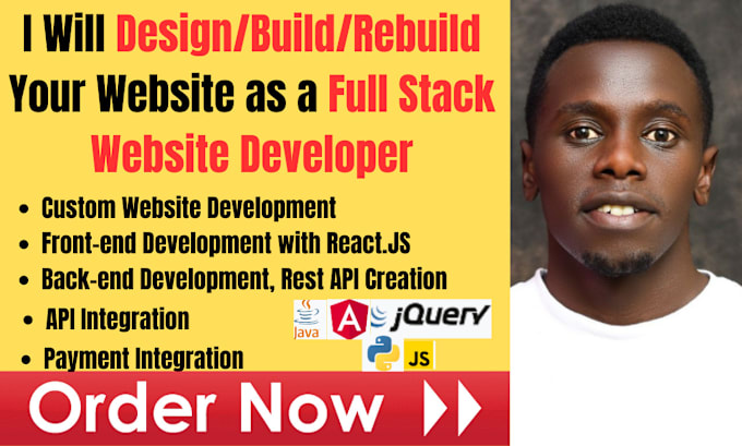 Gig Preview - Design website rebuild or build website development as full stack developer